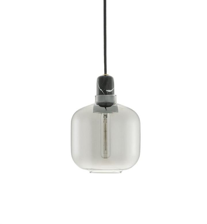 Amp hanglamp - Klein, Smoke/Zwart marmer
